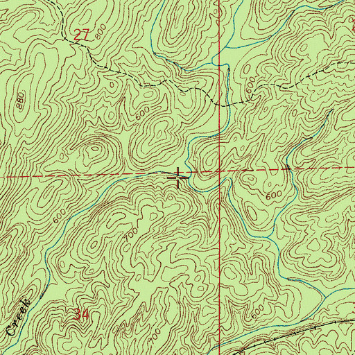 Topographic Map of Fox Creek, AL