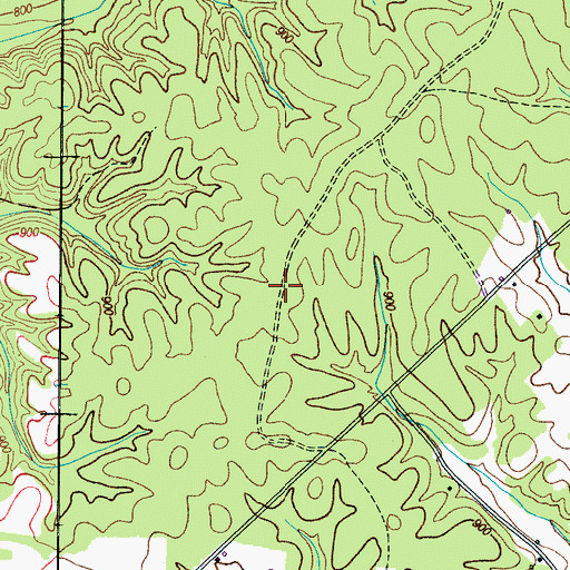 Topographic Map of Bevis Ridge, TN