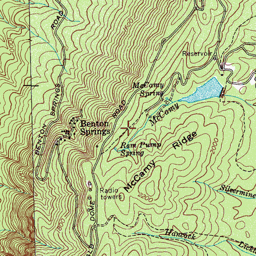 Topographic Map of Chilhowee Forest Walk Trail, TN
