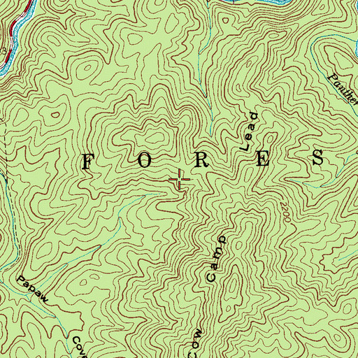 Topographic Map of Henderson Mountain Trail, TN