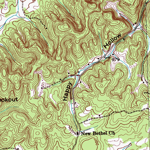 Topographic Map of Mason Hollow, TN