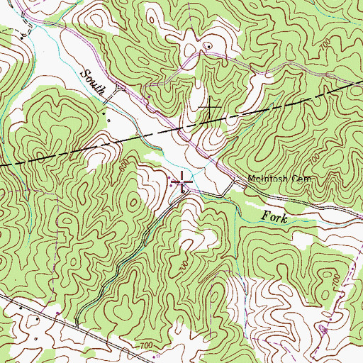 Topographic Map of Frank Day Hollow, TN