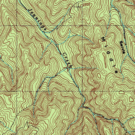 Topographic Map of Cowbell Hollow, TN