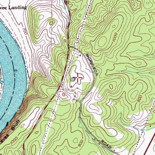 Topographic Map of Presley Hill, TN