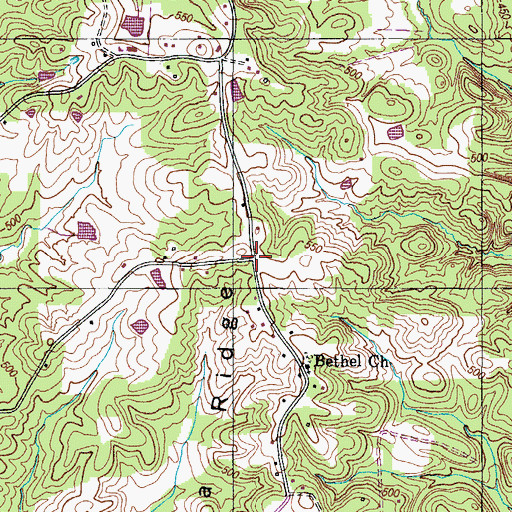 Topographic Map of Bethel, TN