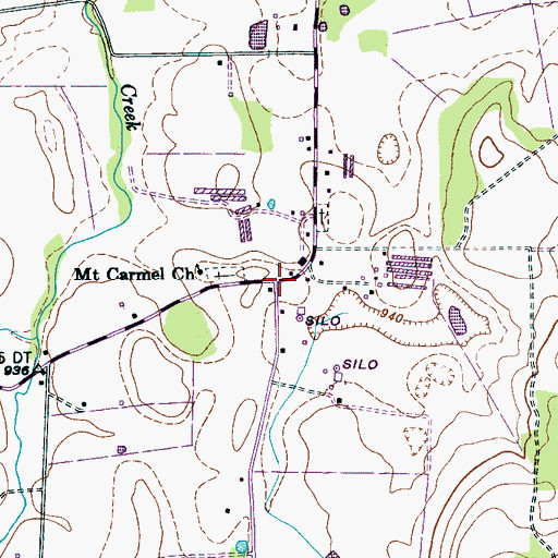 Topographic Map of Mount Carmel, TN