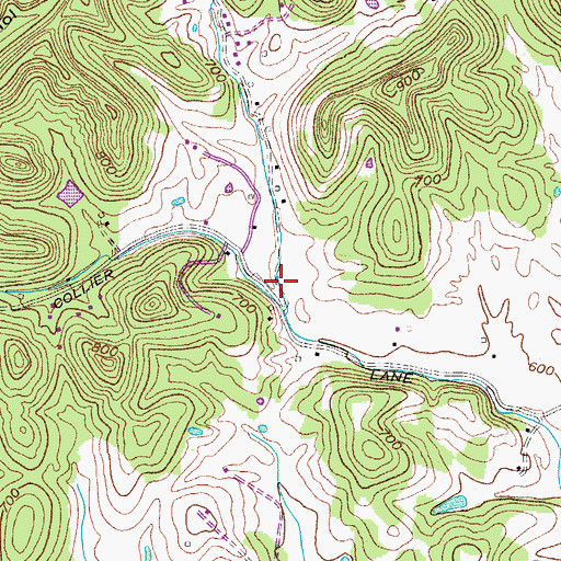 Topographic Map of Brazier Hollow, TN