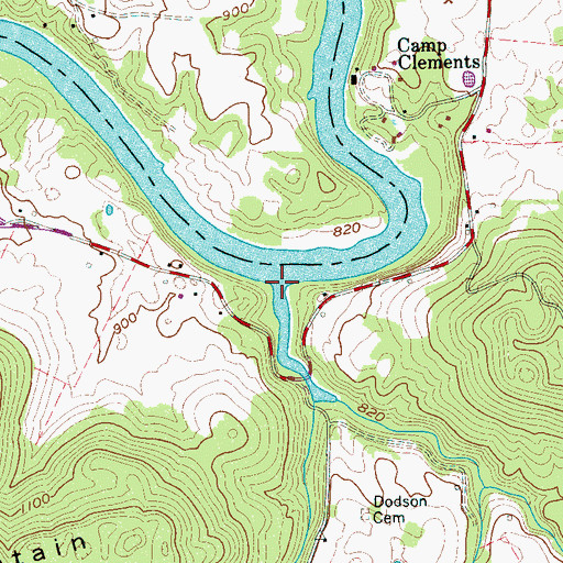 Topographic Map of Little Double Branch, TN