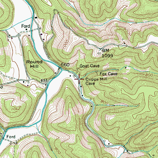 Topographic Map of Cave Hollow, TN