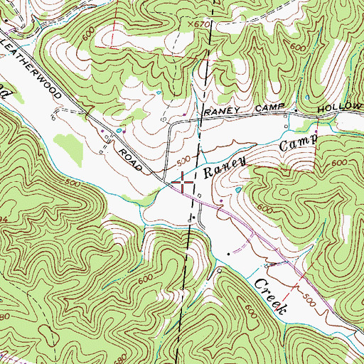 Topographic Map of Raney Camp Hollow, TN