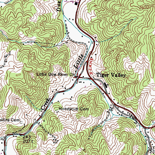 Topographic Map of Simerly Creek, TN