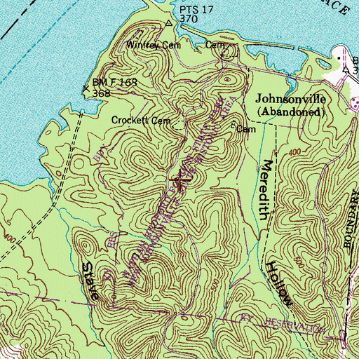 Topographic Map of New Johnsonville State Historic Area, TN