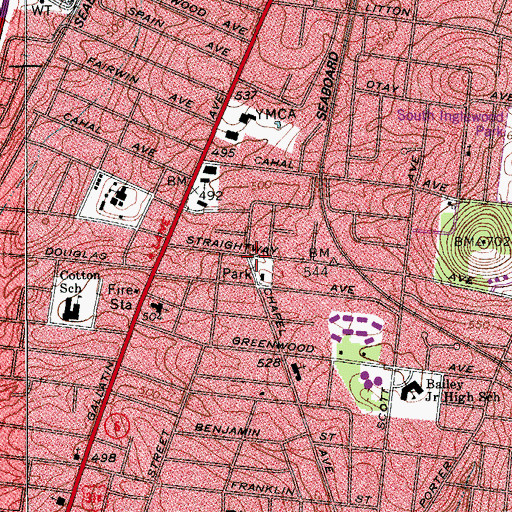 Topographic Map of Saint James African Methodist Episcopal Church, TN