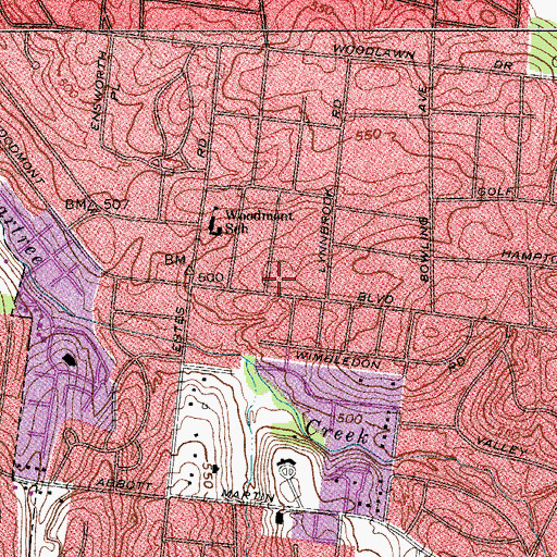 Topographic Map of Saint Andrews Episcopal Church, TN