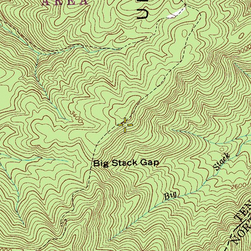 Topographic Map of Fodderstack Trail, TN