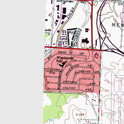 Topographic Map of Winchester Elementary School, TN