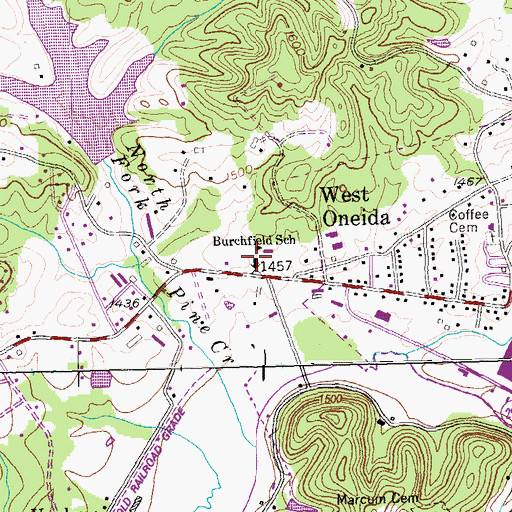 Topographic Map of Burchfield Elementary School, TN