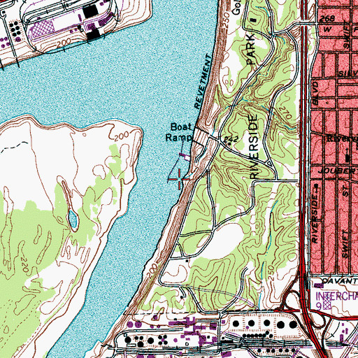 Topographic Map of Riverside Bayou, TN