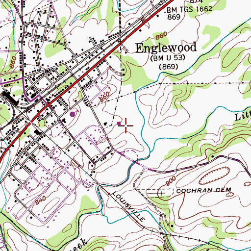 Topographic Map of Englewood Division (historical), TN