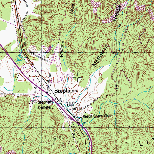Topographic Map of Coalfield Division (historical), TN