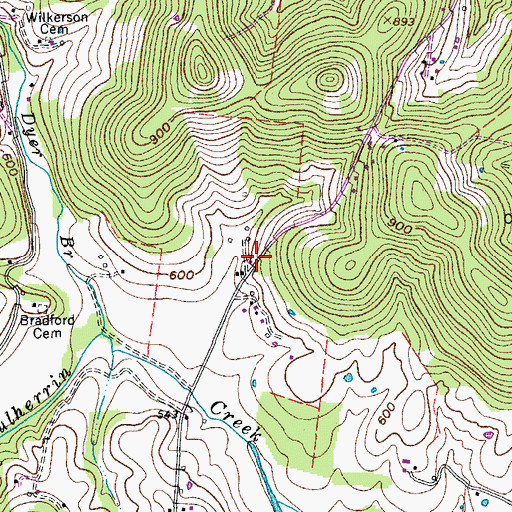 Topographic Map of South Carthage Division (historical), TN