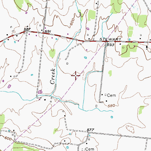 Topographic Map of Cedars Division (historical), TN
