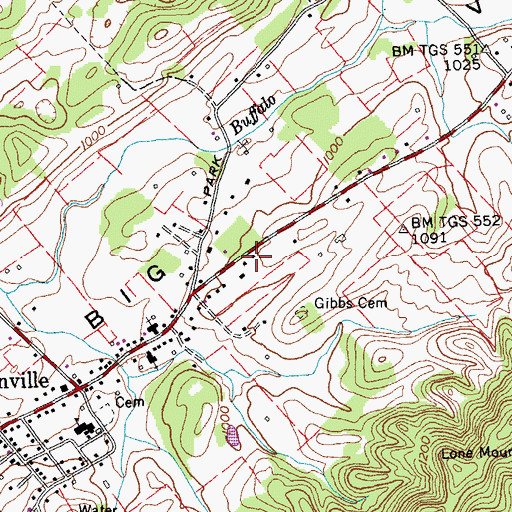 Topographic Map of Andersonville Post Office, TN