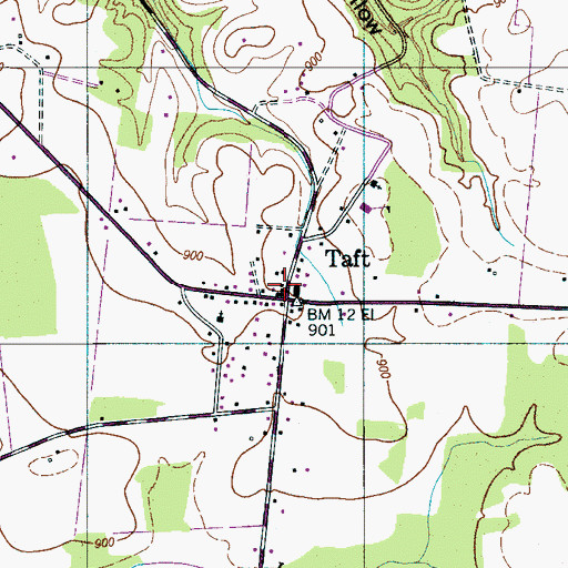 Topographic Map of Taft Post Office, TN