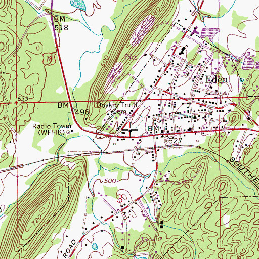 Topographic Map of Eden New Hope Baptist Church, AL