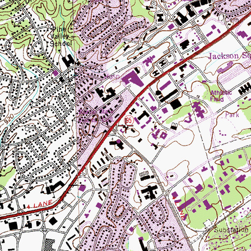 Topographic Map of First United Presbyterian Church, TN