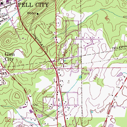 Topographic Map of Hill of Knowledge School (historical), AL