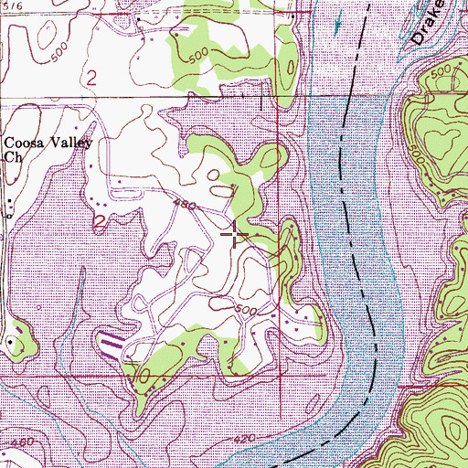 Topographic Map of Logan Martin Pines, AL