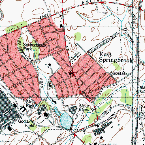 Topographic Map of First Baptist Church of Alcoa, TN