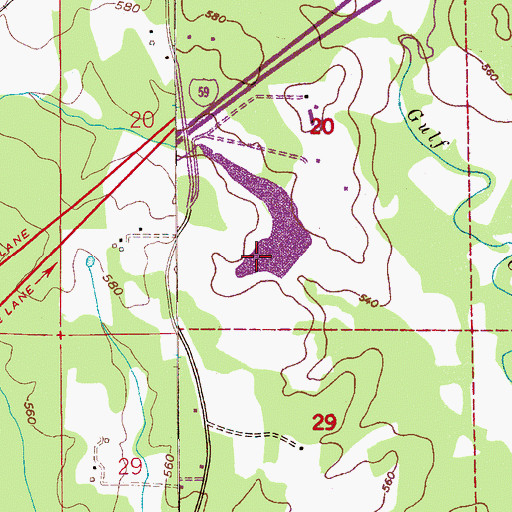 Topographic Map of Lake Rumac, AL