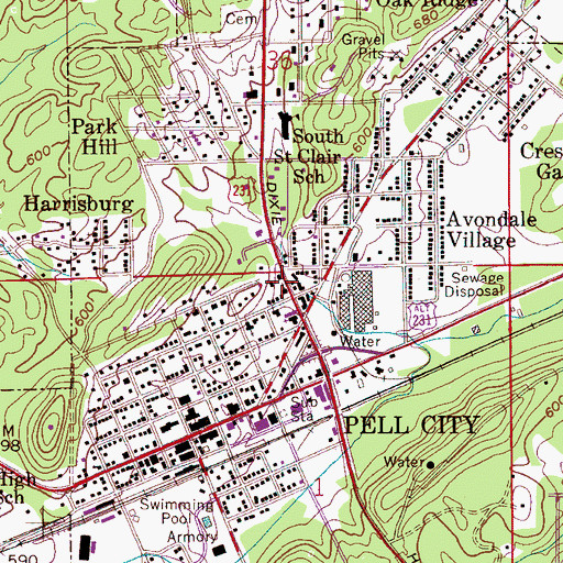 Topographic Map of Seventh Day Adventist Church, AL