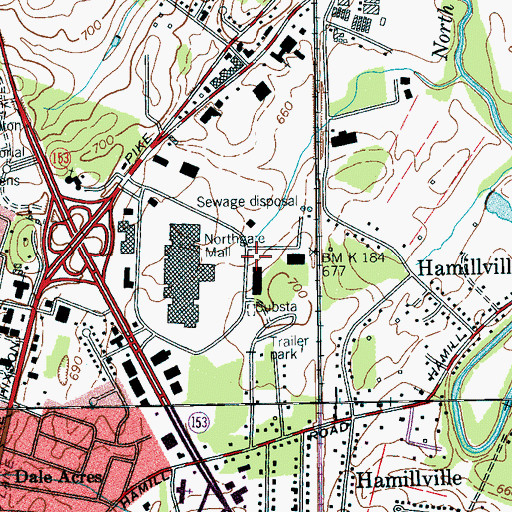 Topographic Map of Hixson Post Office, TN