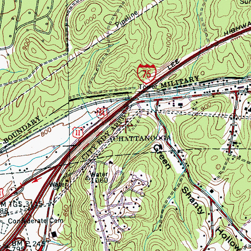 Topographic Map of Smith Prospect, TN