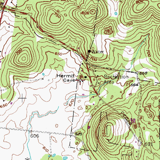 Topographic Map of Jacksons Cave Spring, TN