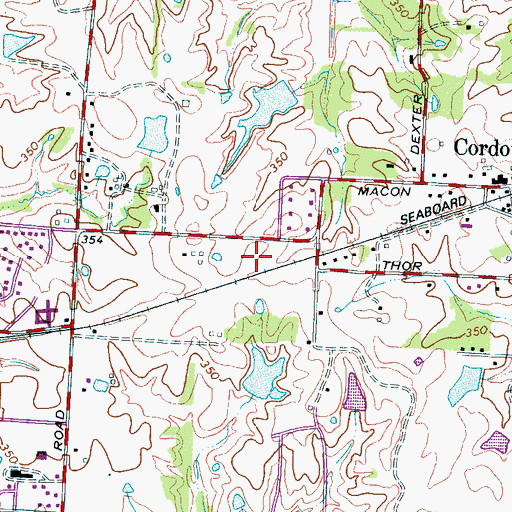 Topographic Map of Cordova Post Office, TN