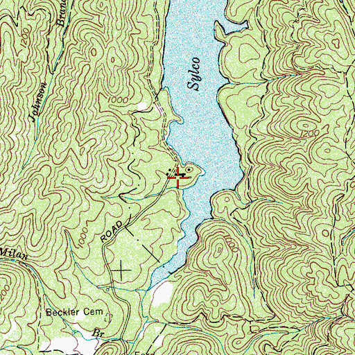 Topographic Map of Camp Cherokee Organization Camp, TN