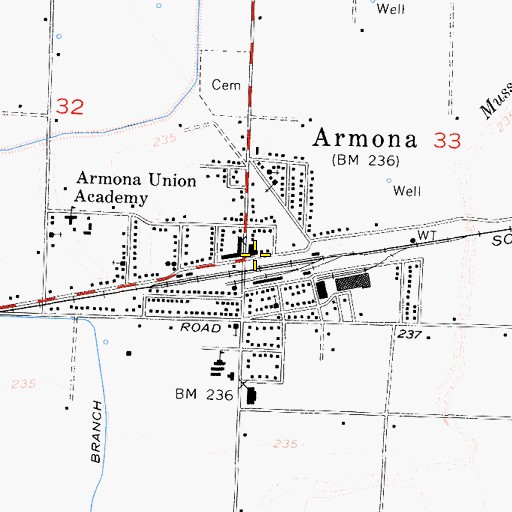 Topographic Map of Armona, CA