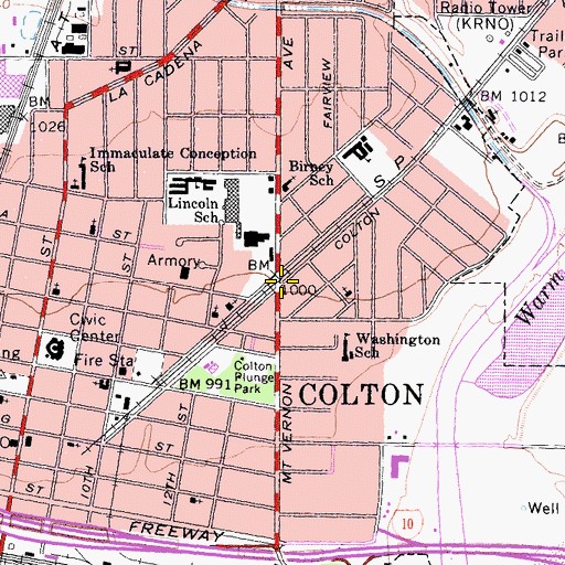 Topographic Map of Colton, CA