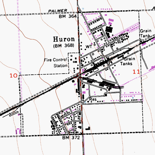 Topographic Map of Huron, CA