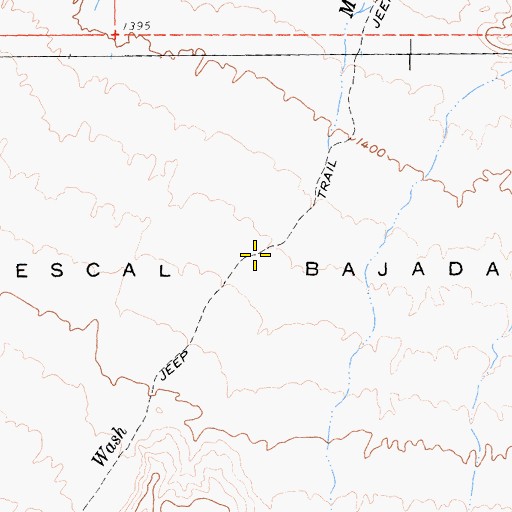 Topographic Map of Mescal Bajada, CA