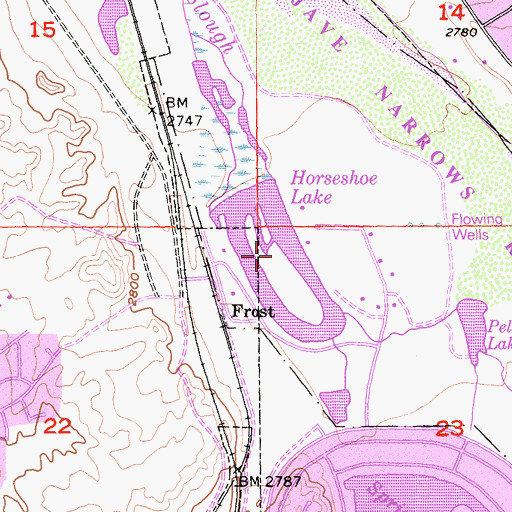 Topographic Map of Horseshoe Lake, CA