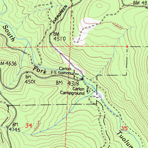Topographic Map of Carlon Station, CA