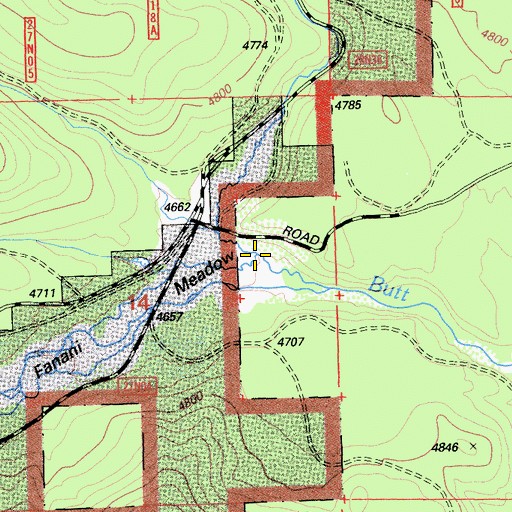 Topographic Map of Soldier Creek, CA