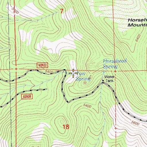 Topographic Map of Two Spring, CA