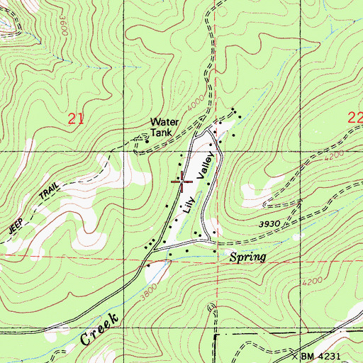 Topographic Map of Cooks Ranch, CA