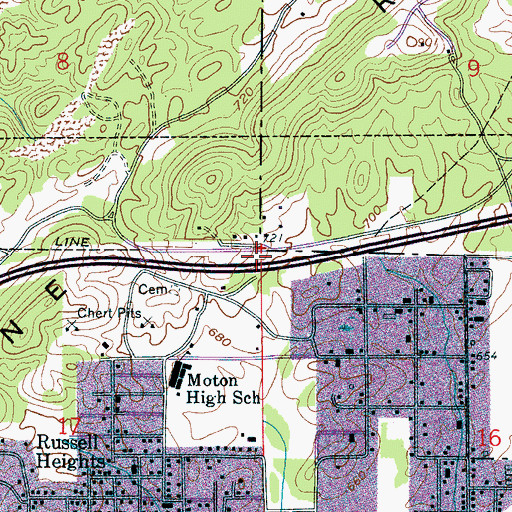 Topographic Map of Eades Slope Mine, AL